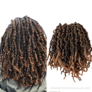 10inch Ombre Brown Red Pre twisted Spring Braids Fluffy Short Curly Passion Twist Crochet Braiding Synthetic Hair Extensions